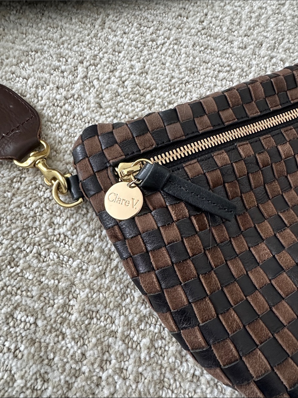 Woven Half-Moon Crossbody with Detachable Strap - Picture 2 of 6